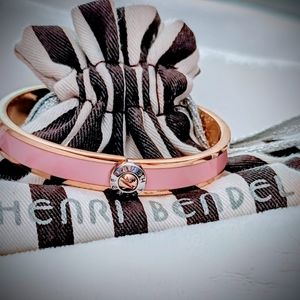 Henri Bendel Limited Gold & Light Pink Hinged Bracelet